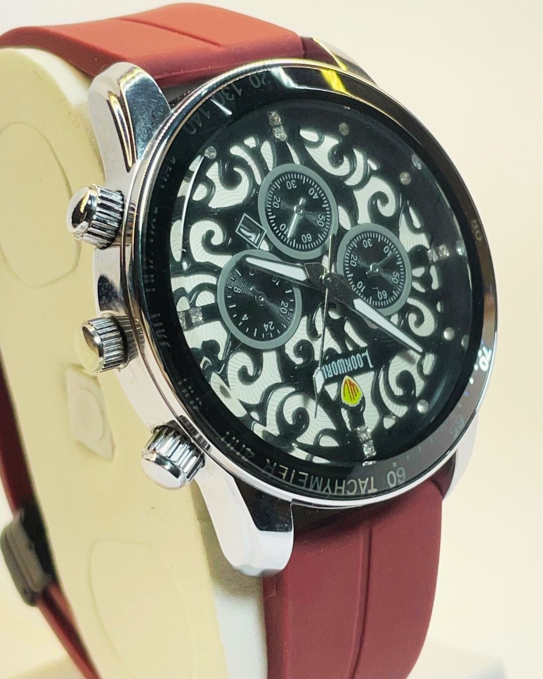 Lookworld Maroon Edition Rubber Straps – Elegant, Comfortable & Premium | FineOclock