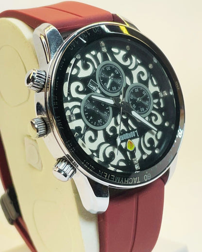 Lookworld Maroon Edition Rubber Straps – Elegant, Comfortable & Premium | FineOclock