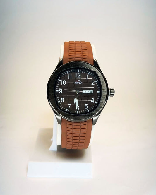Hervi Brown Edition Rubber Straps – Elegant, Comfortable & Premium | FineOclock