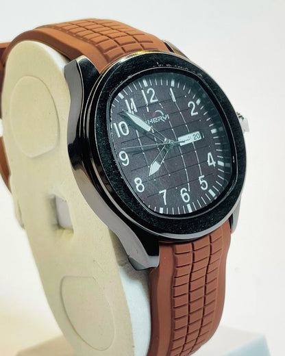 Hervi Brown Edition Rubber Straps – Elegant, Comfortable & Premium | FineOclock