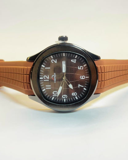 Hervi Brown Edition Rubber Straps – Elegant, Comfortable & Premium | FineOclock