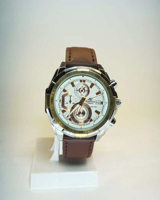 Edifice Casio EFR-539 (Dark Brown) Leather Straps – Elegant, Comfortable & Premium | FineOclock
