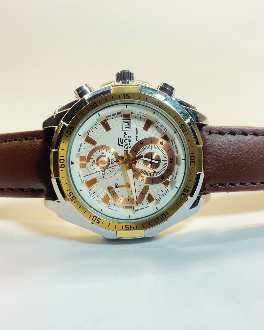 Edifice Casio EFR-539 (Dark Brown) Leather Straps – Elegant, Comfortable & Premium | FineOclock