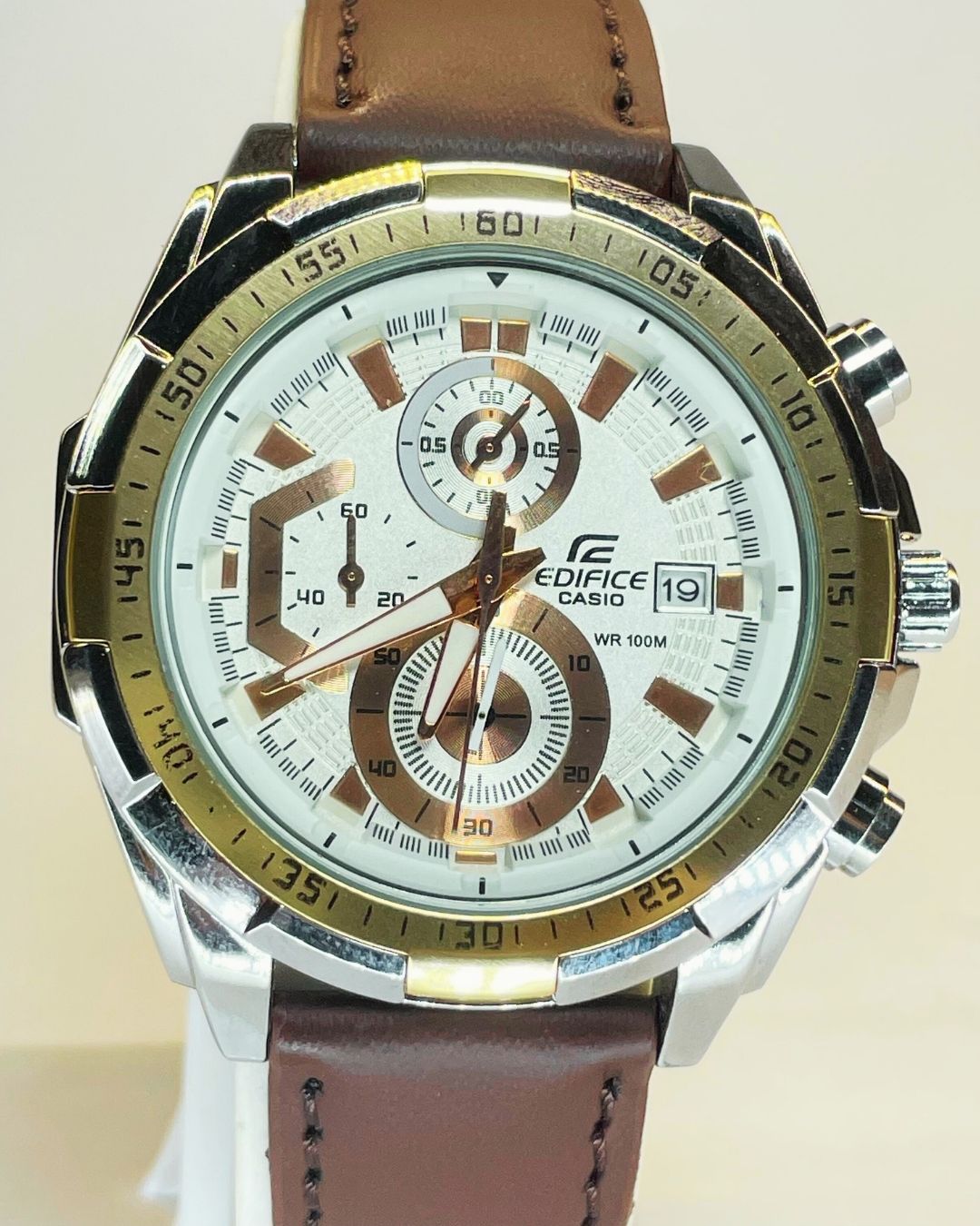 Edifice Casio EFR-539 (Dark Brown) Leather Straps – Elegant, Comfortable & Premium | FineOclock