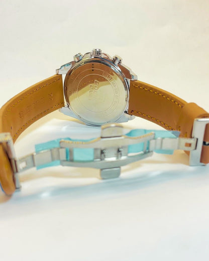 Edifice Casio EFR-539 (Brown) Leather Straps – Elegant, Comfortable & Premium | FineOclock