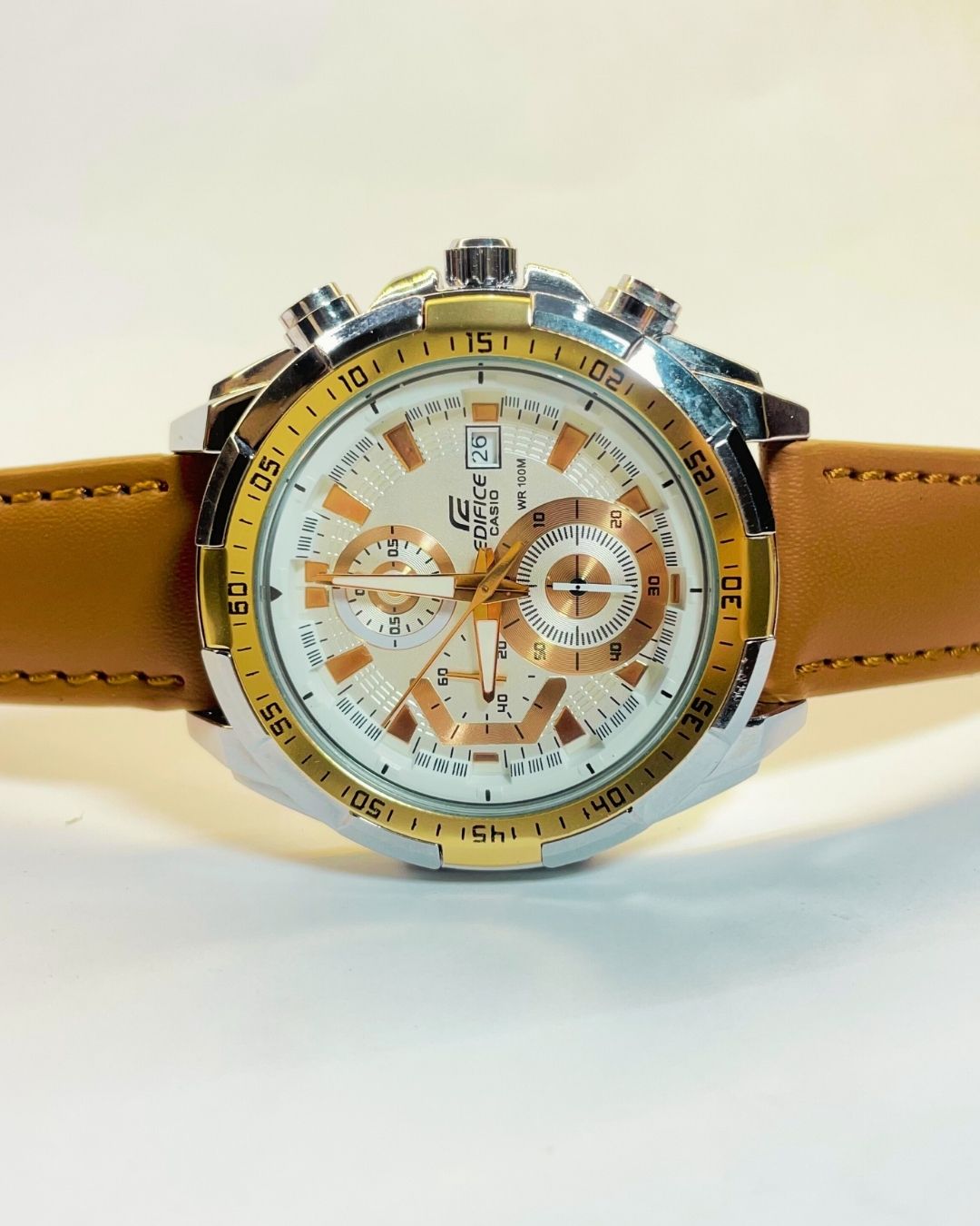 Edifice Casio EFR-539 (Brown) Leather Straps – Elegant, Comfortable & Premium | FineOclock