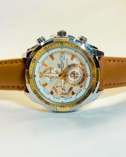 Edifice Casio EFR-539 (Brown) Leather Straps – Elegant, Comfortable & Premium | FineOclock