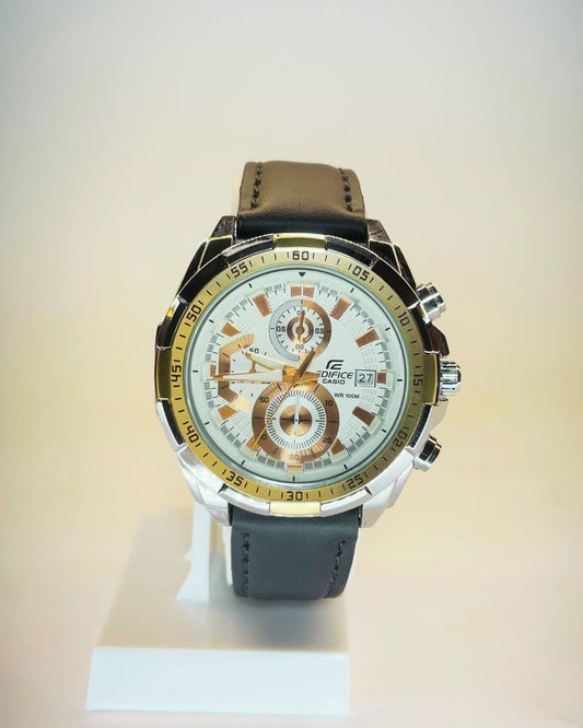 Edifice Casio EFR-539 (Black) Leather Straps – Elegant, Comfortable & Premium | FineOclock