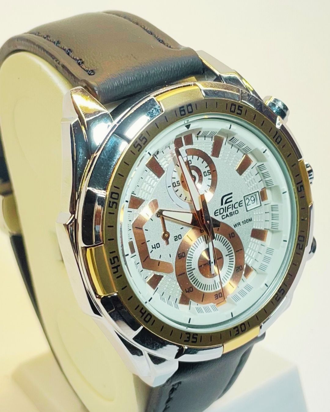 Edifice Casio EFR-539 (Black) Leather Straps – Elegant, Comfortable & Premium | FineOclock