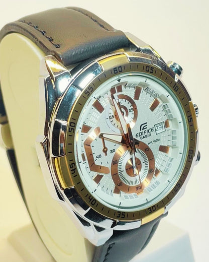 Edifice Casio EFR-539 (Black) Leather Straps – Elegant, Comfortable & Premium | FineOclock