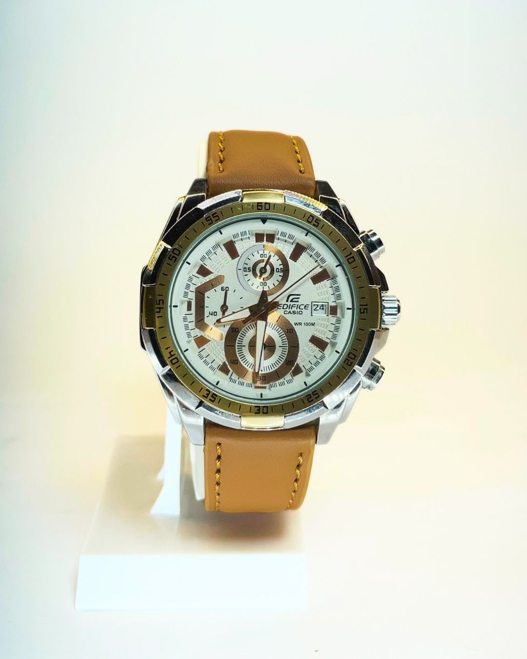 Edifice Casio EFR-539 (Brown) Leather Straps – Elegant, Comfortable & Premium | FineOclock