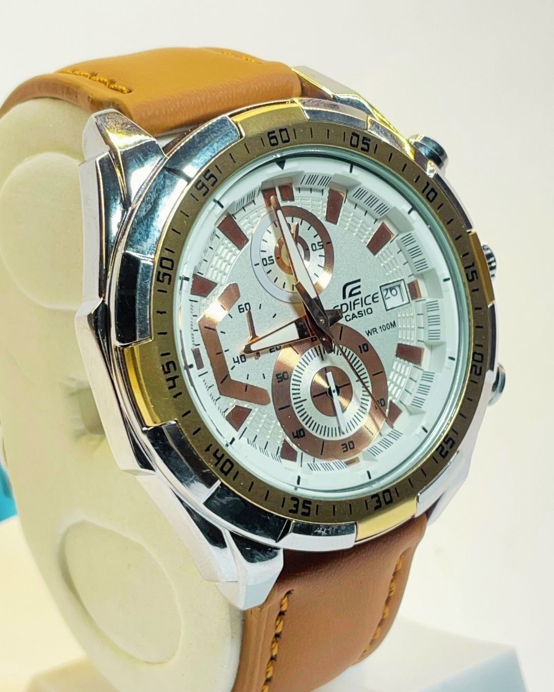 Edifice Casio EFR-539 (Brown) Leather Straps – Elegant, Comfortable & Premium | FineOclock