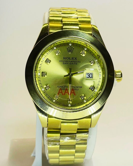 Rolex-Inspired Golden Watch with Sunbeam Dial Stainless Steel – Elegant, Comfortable & Premium | FineOclock