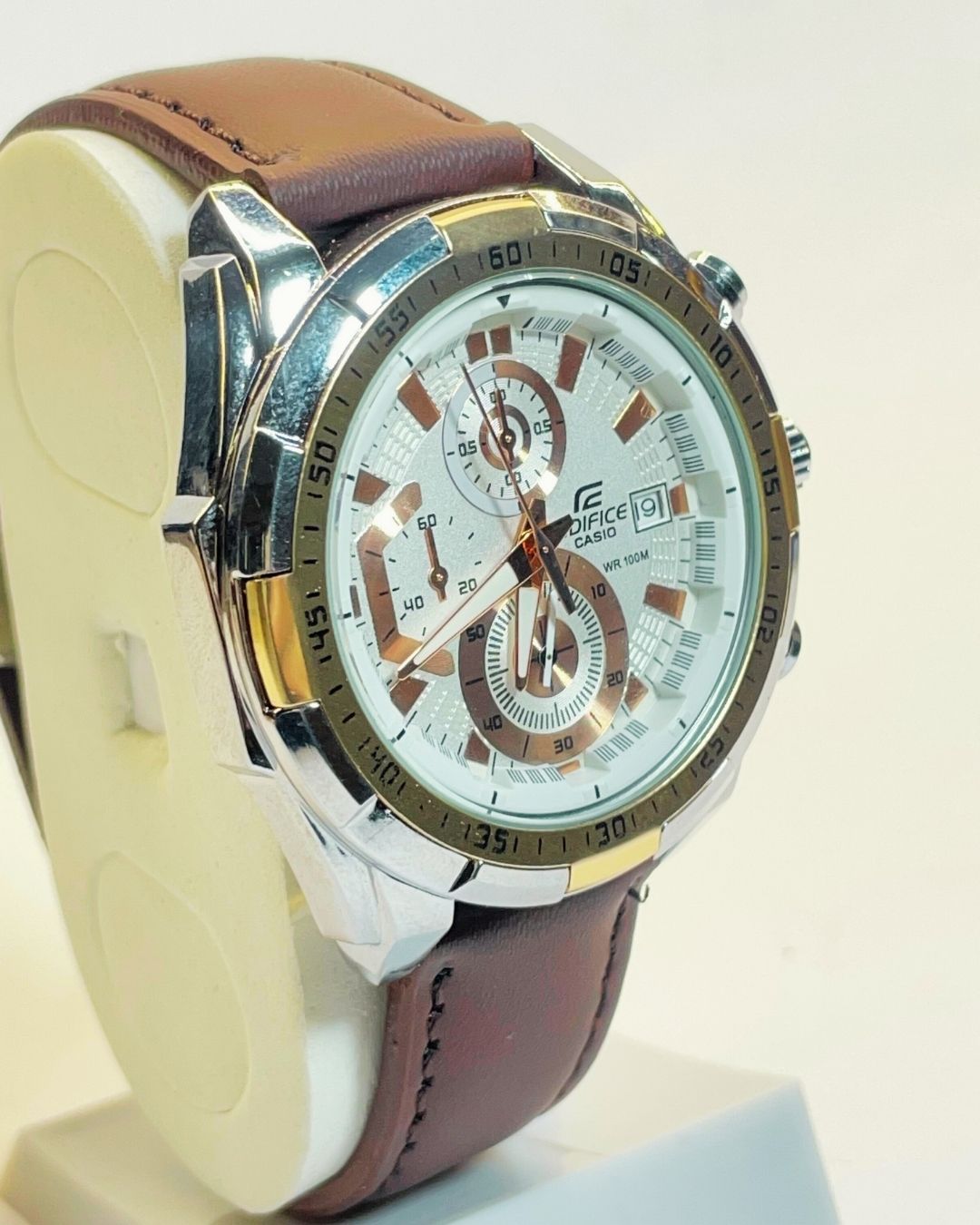 Edifice Casio EFR-539 (Dark Brown) Leather Straps – Elegant, Comfortable & Premium | FineOclock