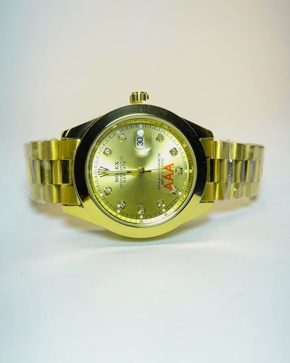 Rolex-Inspired Golden Watch with Sunbeam Dial Stainless Steel – Elegant, Comfortable & Premium | FineOclock