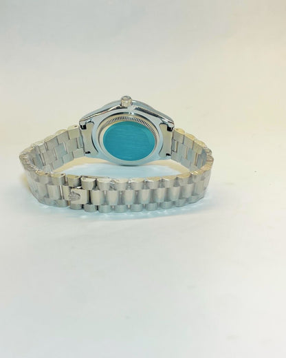 Rolex-Inspired Silver Watch with Ruby Red Dial Stainless Steel – Elegant, Comfortable & Premium | FineOclock