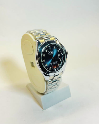 Rolex-Inspired Silver Watch with Midnight Graphite Dial Stainless Steel – Elegant, Comfortable & Premium | FineOclock