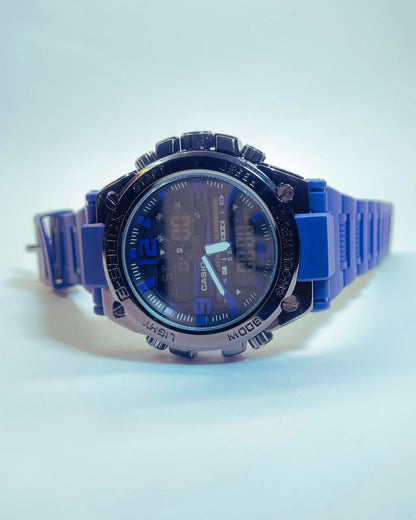 military-green-edition-watch-on-wrist G-style GST-W300 (Blue) Rubber Straps – Elegant, Comfortable & Premium for sport| FineOclock