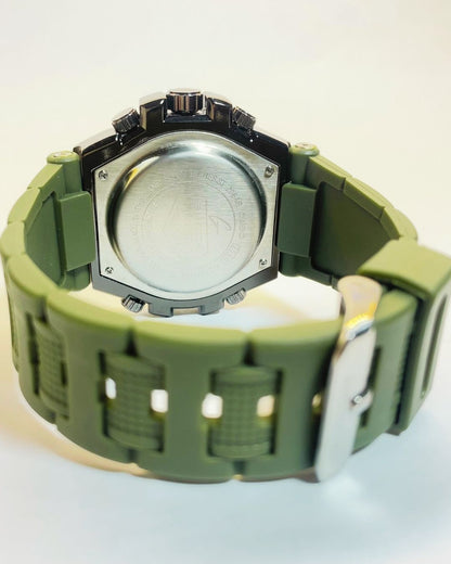 military-green-sports-watch-front-view Rubber Straps – good look, Comfortable & easy to wear | FineOclock